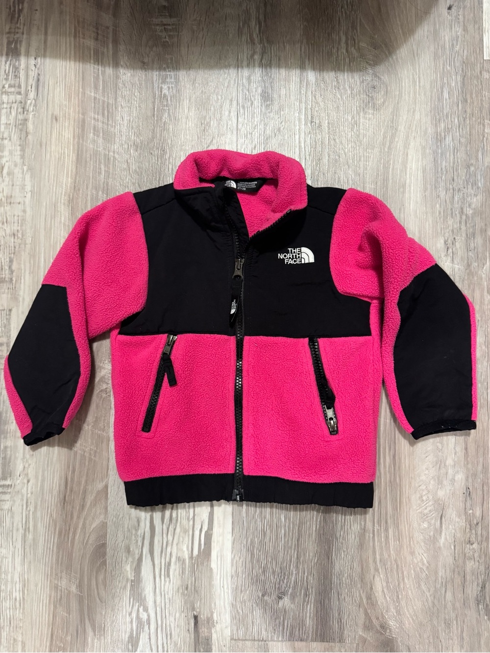 North Face Hot Pink and Black Fleece Jacket